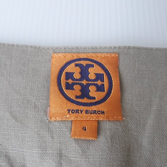 Tory Burch Linen Belted Shift Dress 4 Work Office Party Minimalist Classic - Picture 8 of 10